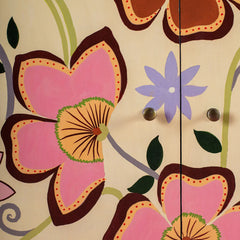 Jaipur Style Hand Painted Mango Wood Cabinet