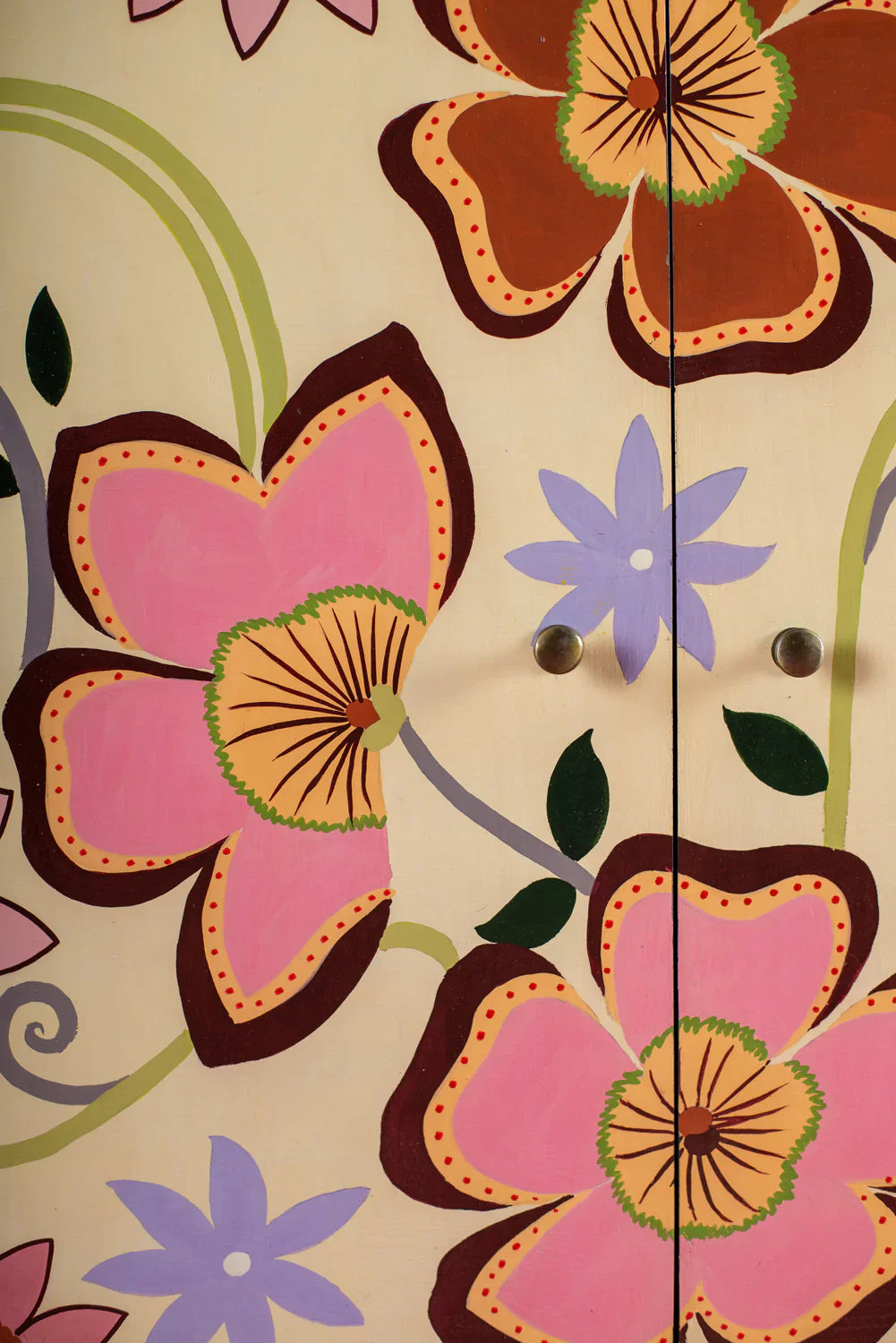 Jaipur Style Hand Painted Mango Wood Cabinet