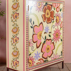 Jaipur Style Hand Painted Mango Wood Cabinet