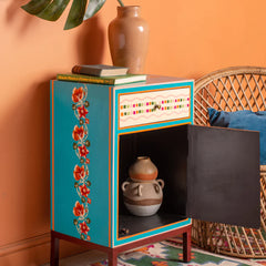 Jaipur Style Hand Painted Mango Wood Cabinet