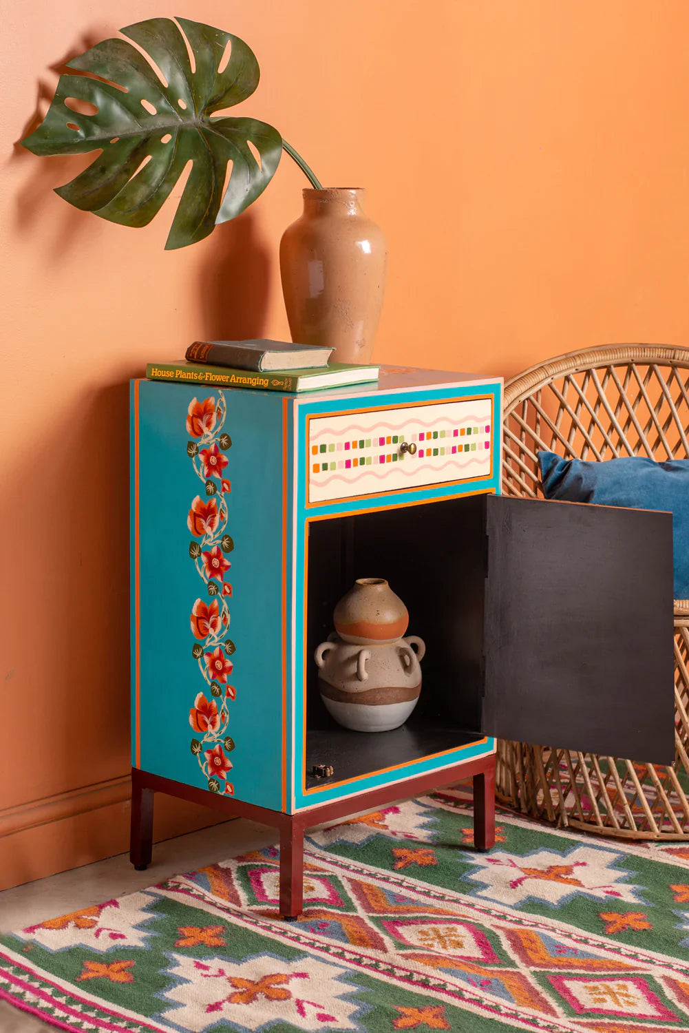 Jaipur Style Hand Painted Mango Wood Cabinet