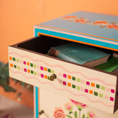 Jaipur Style Hand Painted Mango Wood Cabinet