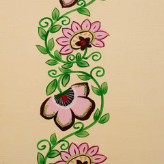 Living Room Wooden Cabinet - floral design