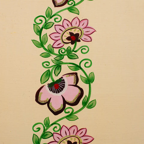 Living Room Wooden Cabinet - floral design