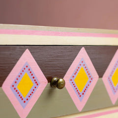 Living Room Wooden Cabinet - floral design