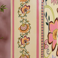 Living Room Wooden Cabinet - floral design