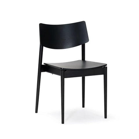 Modern Solid Wood Dining Chair - Black Finish