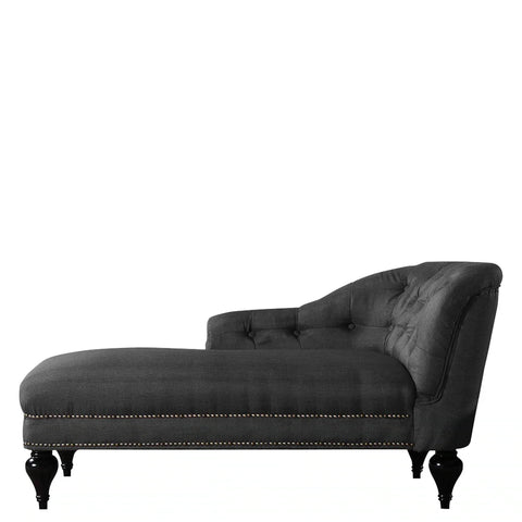 Modern RHS Fabric Chaise Lounger in Grey Colour