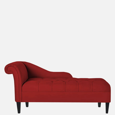 Modern  Fabric Chaise Lounger in Blood Maroon Colour