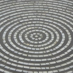 Athena Mother Of Pearl Inlay Round Coffee Table In Silver