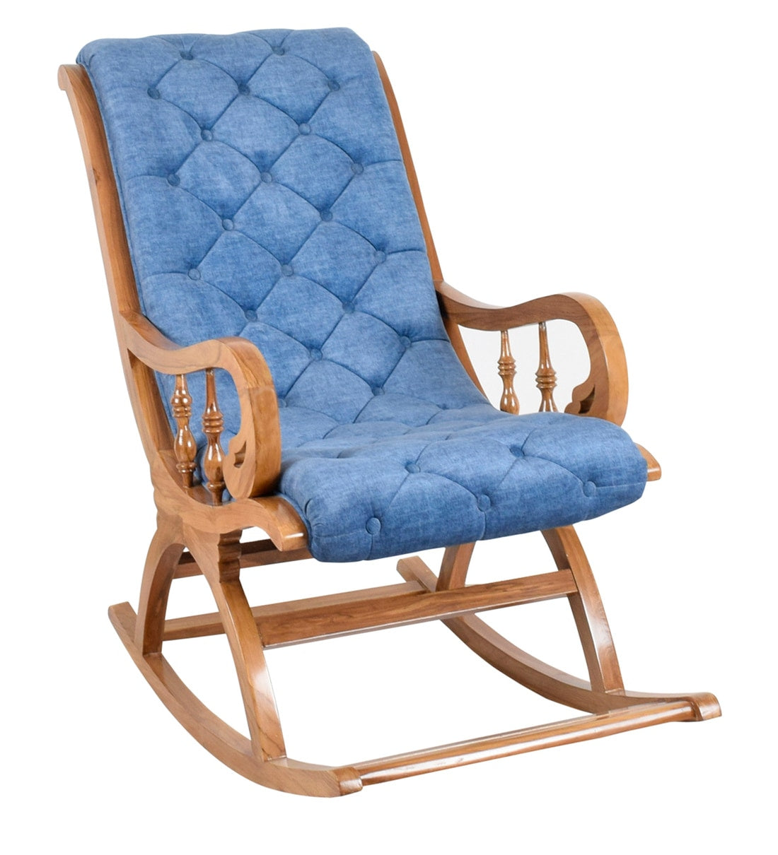 Modern  Solid Wood Rocking Chair in Teak Colour