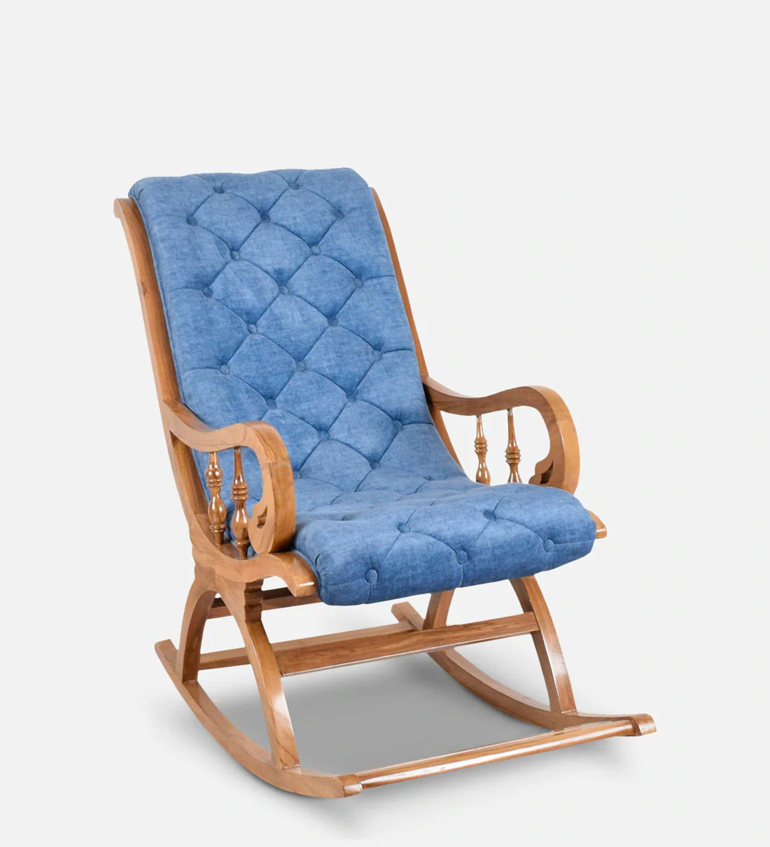 Modern  Solid Wood Rocking Chair in Teak Colour