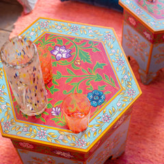 Wooden Nested Table - Jaipur Style Hand Painted