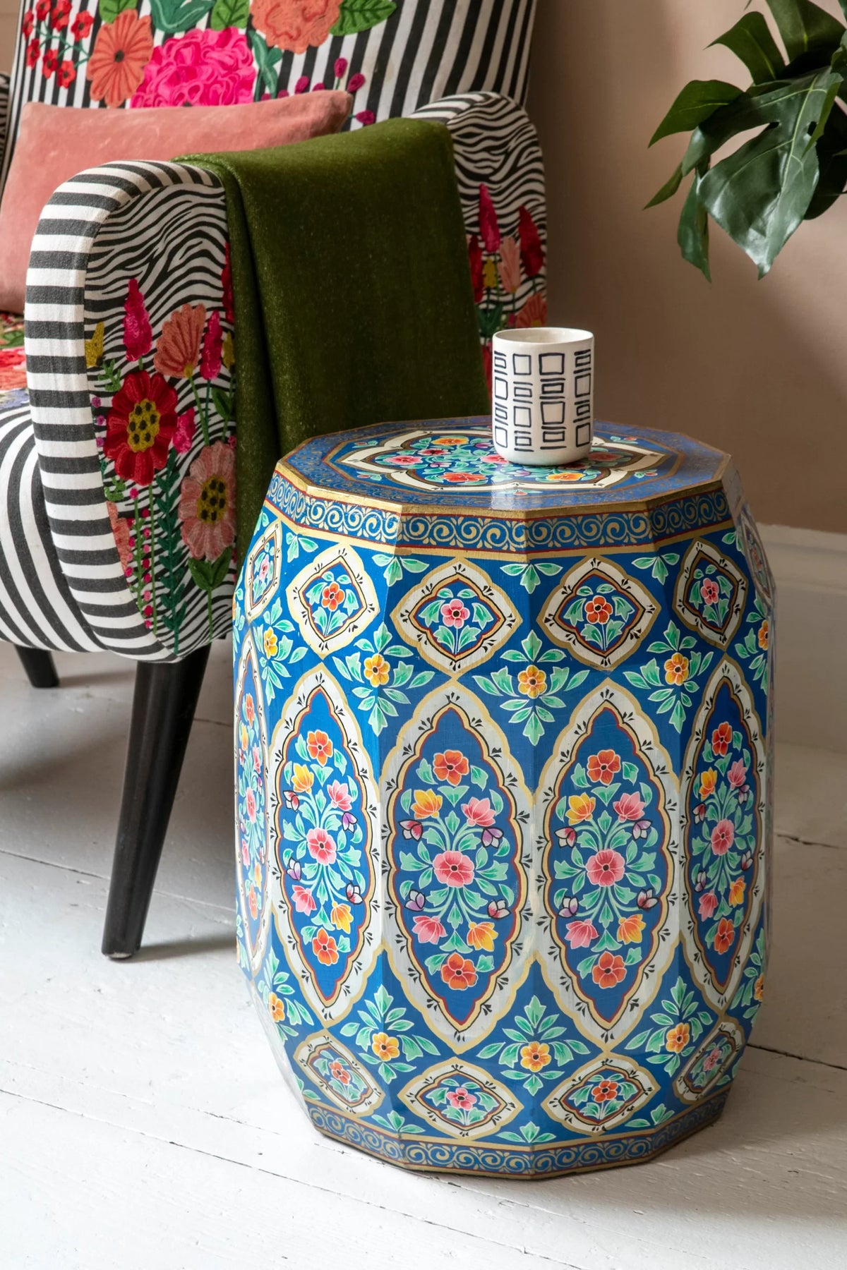 Hand Painted Mango Wood Coffee Table