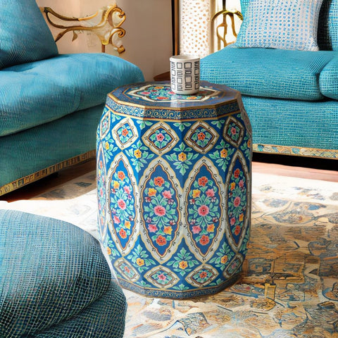 Hand Painted Mango Wood Coffee Table