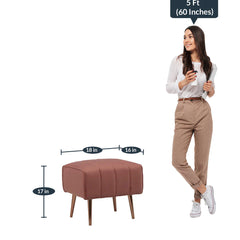 Elizabeth Premium Velvet Fabric Light Pink Colour Barrel Chair and Stool