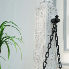 Solid Wood 2 Seater Swing Chair - White Finish