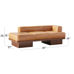 Modern Brown Leatherette Daybed