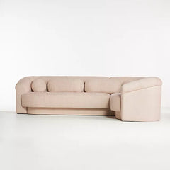 Solid Wood Modular Sofa - Light Pink