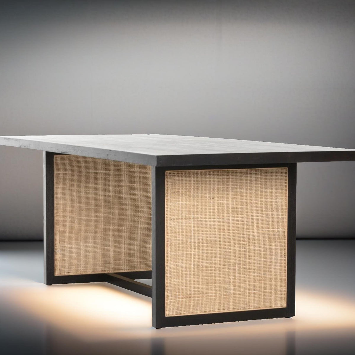 Mango Wood Dining Table with Cane Work