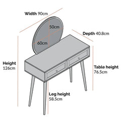 Solid Wood Rattan Natural Finish Dressing Table With Mirror