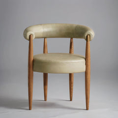 Fern Curved Backrest Leather Dining Chair