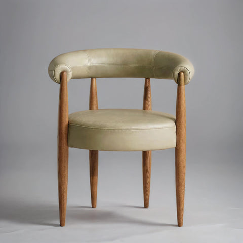 Fern Curved Backrest Leather Dining Chair