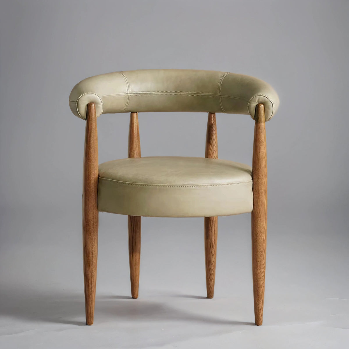Fern Curved Backrest Leather Dining Chair