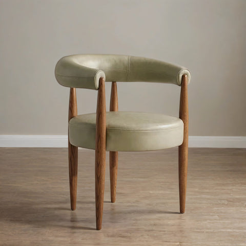 Fern Curved Backrest Leather Dining Chair