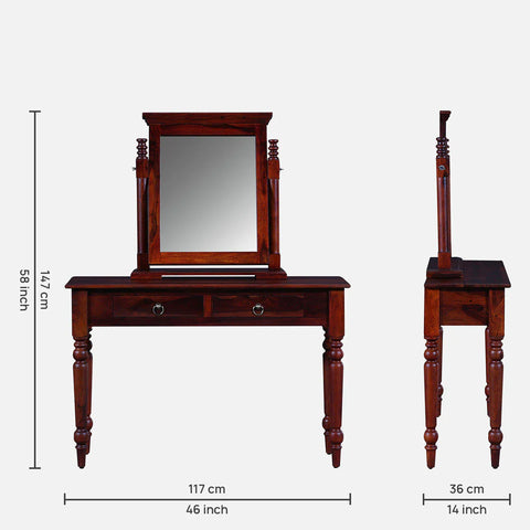 Classic Sheesham Wood Dressing Unit In Honey Oak