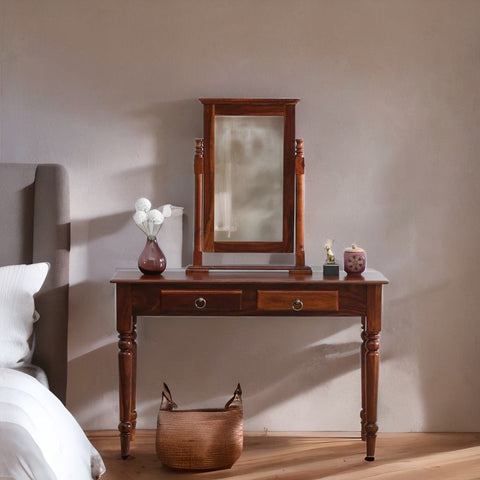 Classic Sheesham Wood Dressing Unit In Honey Oak