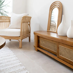 Berlin Teakwood Rattan Entertainment Unit