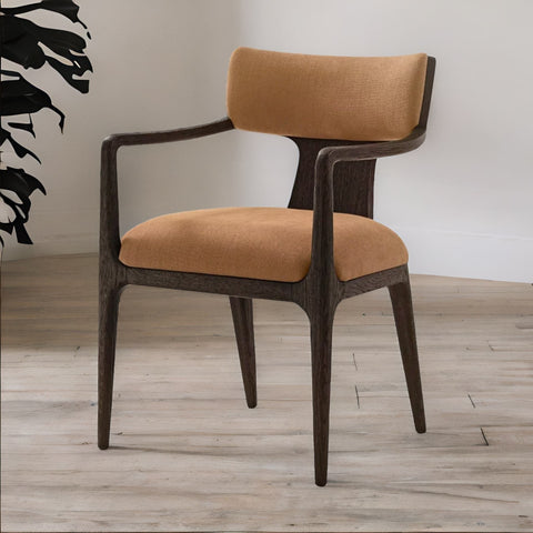 Modern Solid Wood Curved Arm Chair
