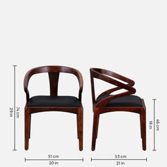 Classic Sheesham Wood Arm Chair In Honey Oak Finish