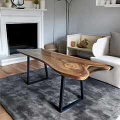 Modern Live Edge Epoxy Coffee Table Black
