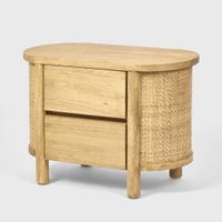 Elara Rattan 2 Drawer Bedside  Table