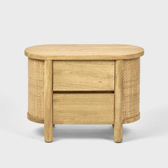 Elara Rattan 2 Drawer Bedside  Table