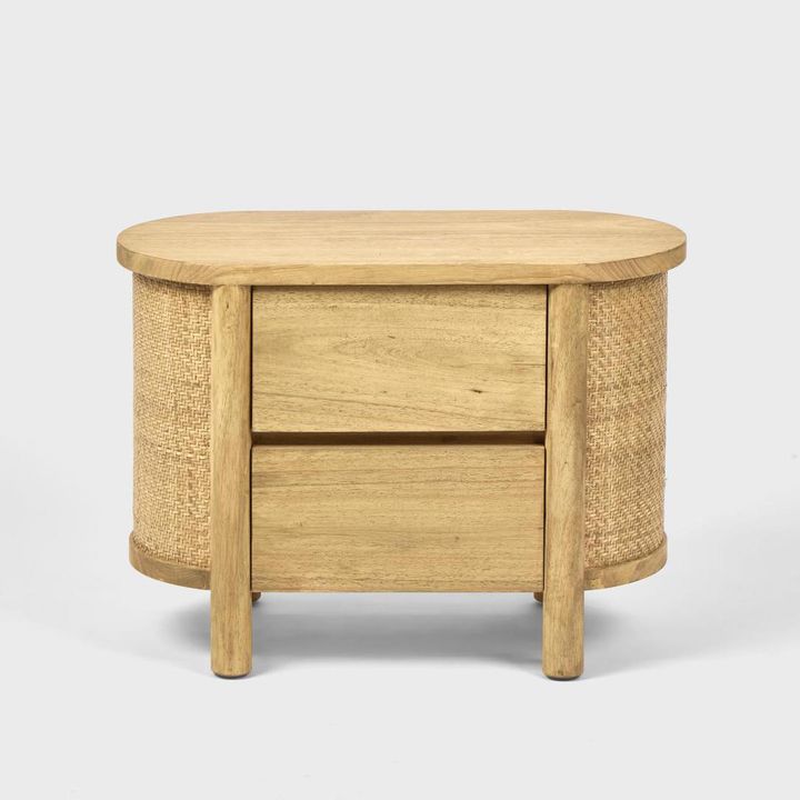 Elara Rattan 2 Drawer Bedside  Table