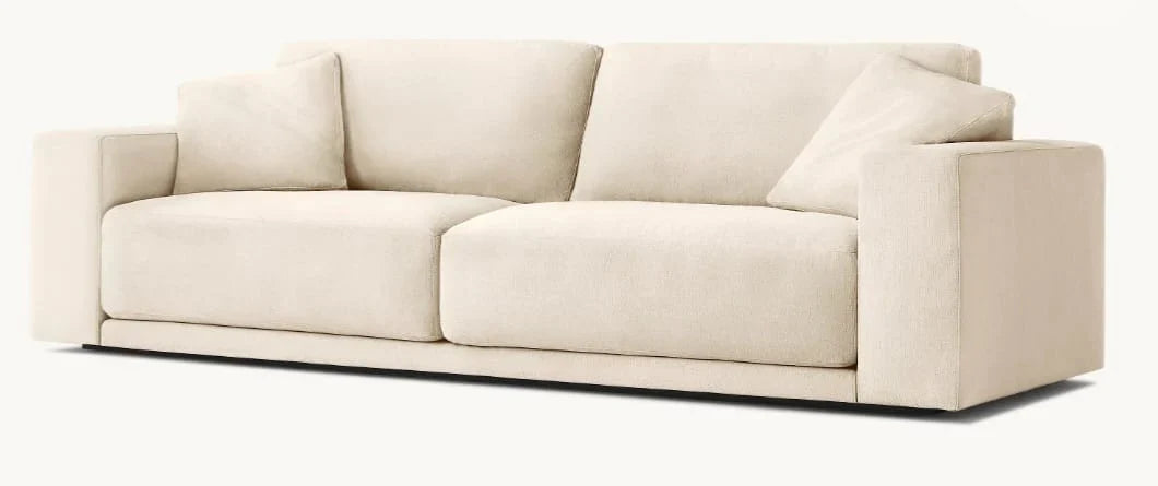 Modern 3 Seater Fabric Sofa - Off-White Finish