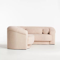 Solid Wood Modular Sofa - Light Pink