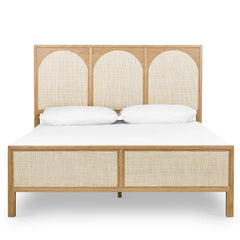 Bohemian Solid Wood Rattan Bed - All Sizes