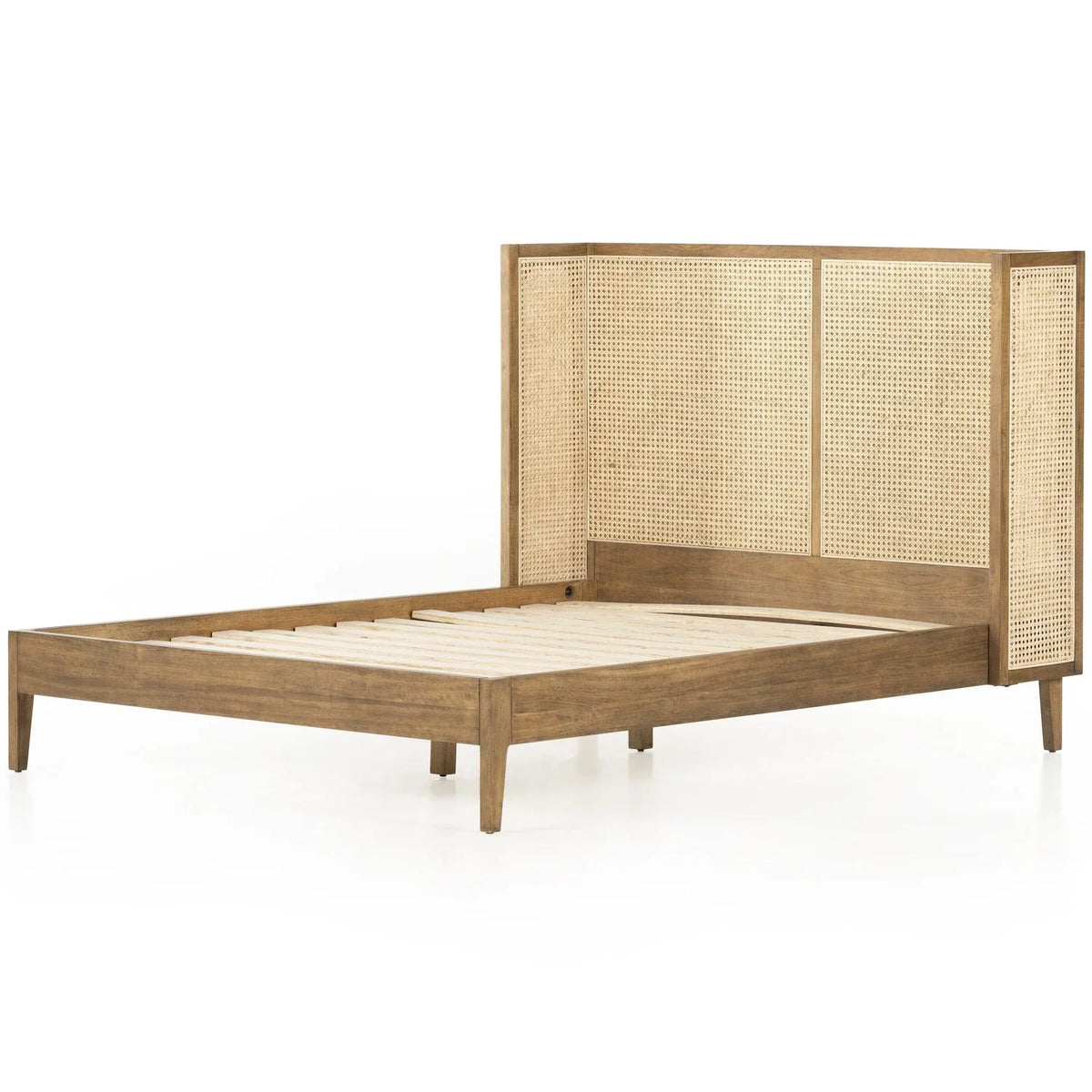 Viola Luxury Solid Wood Rattan Cane Bed - All Sizes