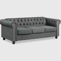 Chesterfield Classy Three Seater Sofa Dark Grey