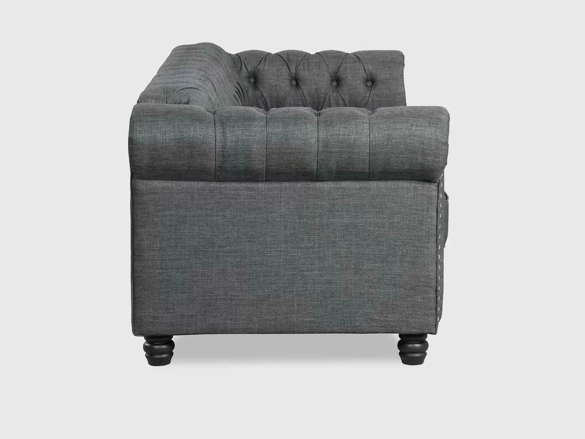 Chesterfield Classy Three Seater Sofa Dark Grey