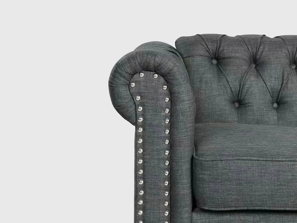 Chesterfield Classy Three Seater Sofa Dark Grey