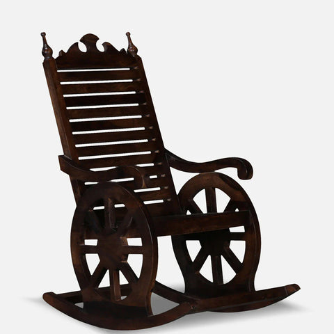 Classic Sheesham Wood Rocking Chair in Provincial Teak Finish