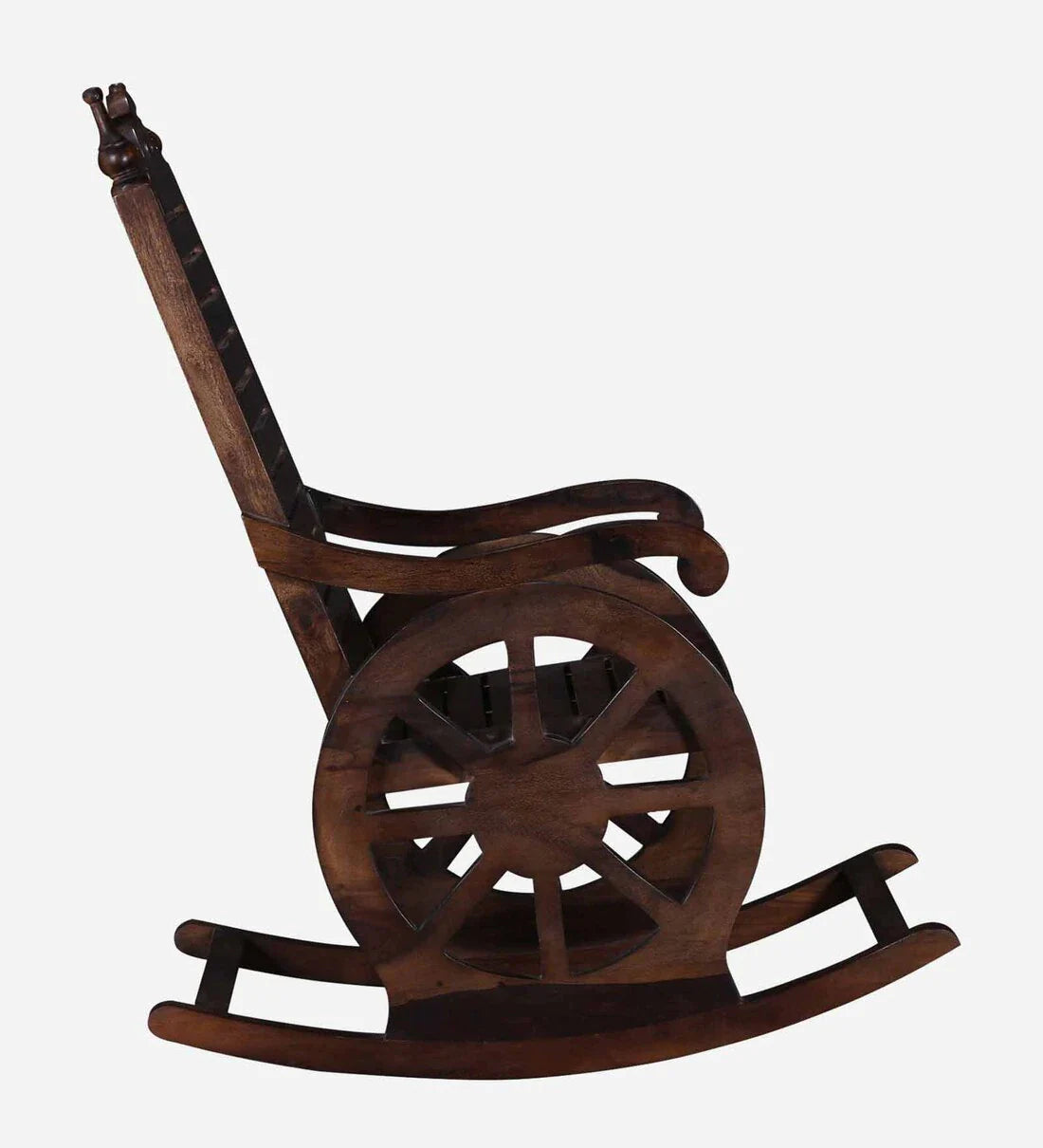 Classic Sheesham Wood Rocking Chair in Provincial Teak Finish