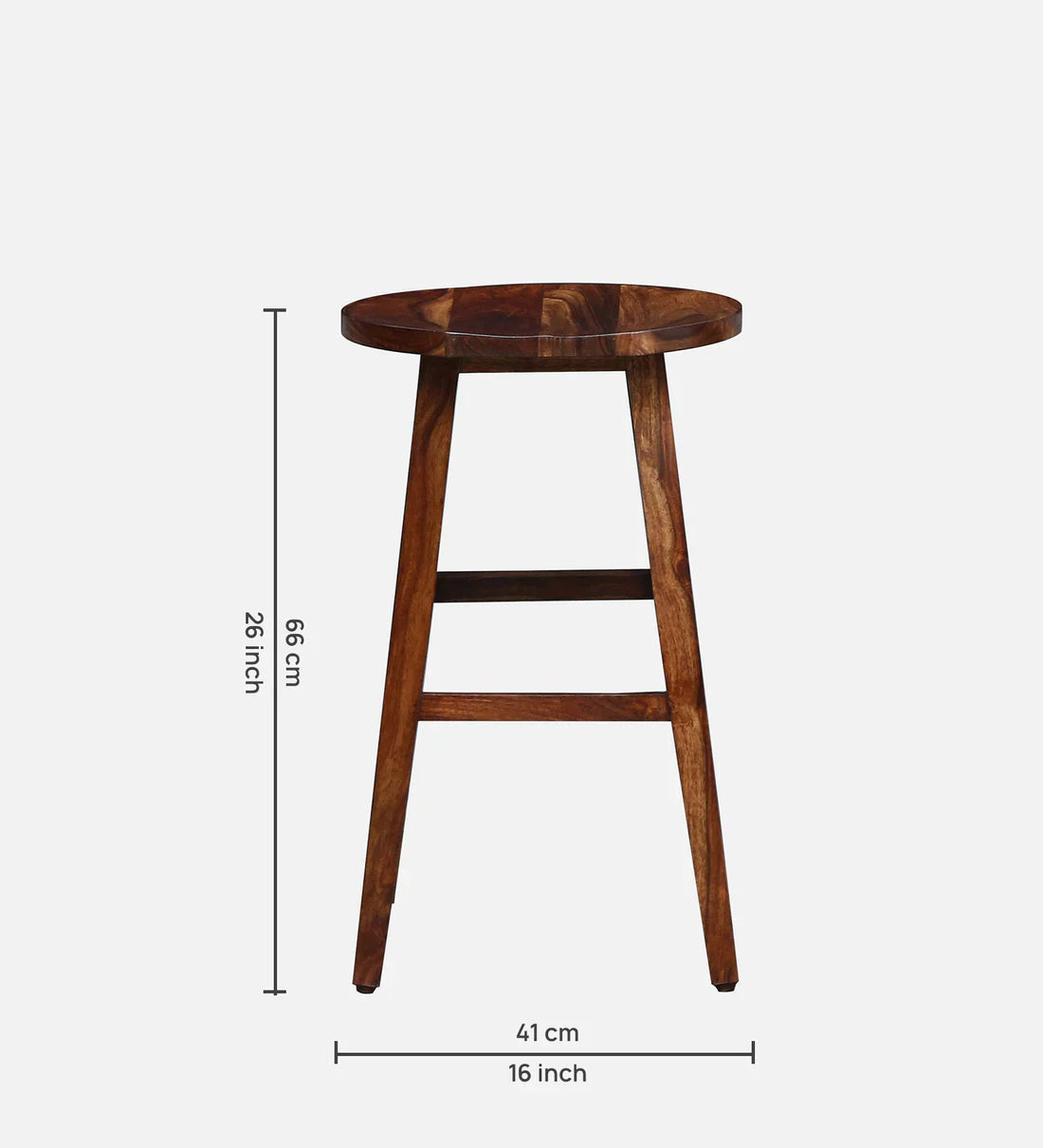 Rustic Teak Finish Outdoor Bar Stool