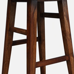 Rustic Teak Finish Outdoor Bar Stool