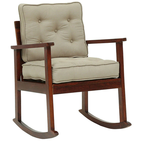 Modern Solid Wood Rocking Chair in Honey Oak Finish